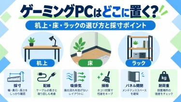ゲーミングPCはどこに置く？机上・床・ラックの選び方と採寸ポイント